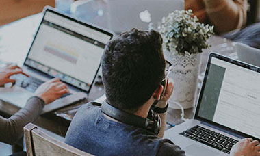 business people working on computers